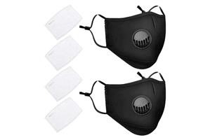 Black Reusable Face Mask With 10 Filters